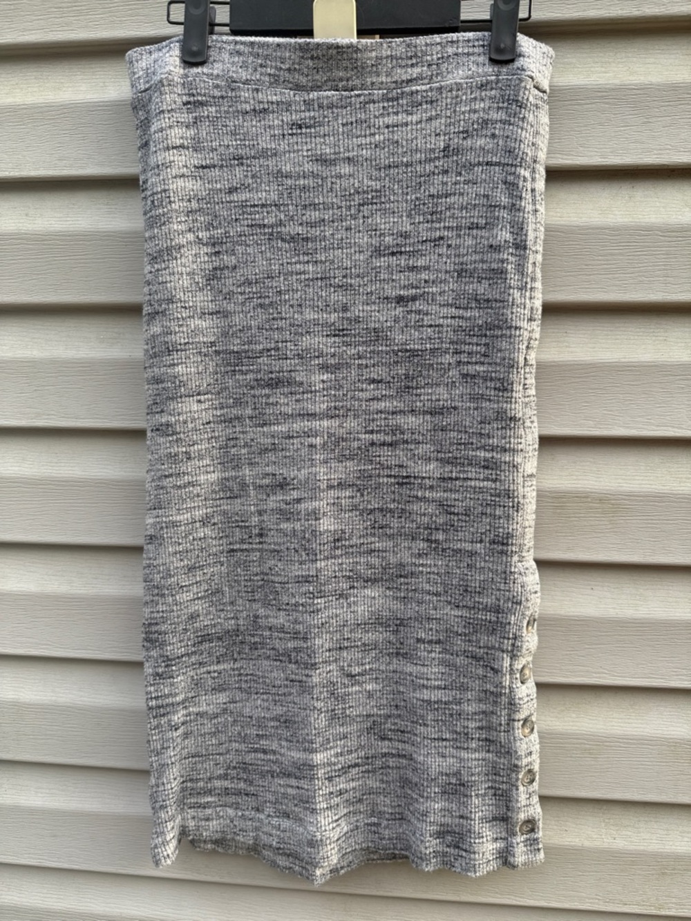 Anthropologie | Maeve Ribbed Midi Skirt Heather Gray size Medium